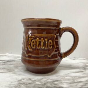 Vintage Kettle Restaurant Ware, Brown Ceramic 3.5” Coffee Mug Texas Pottery Cup